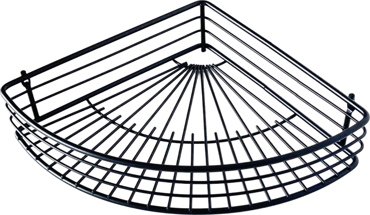 Sarok fürdőszobai polc fekete drótból 31,5 × 22,7 cm