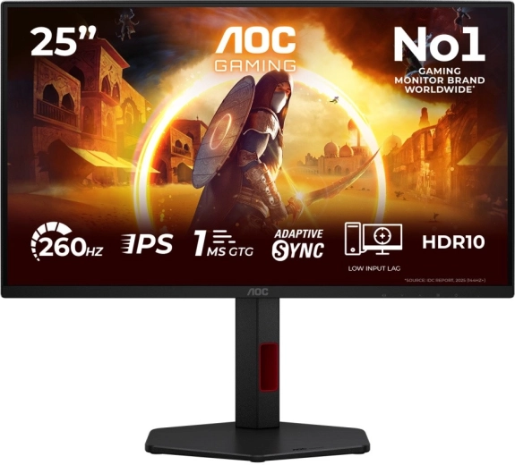 AOC 25G4ZR 24,5" fast IPS 260 Hz-es gamer monitor pivot funkcióval