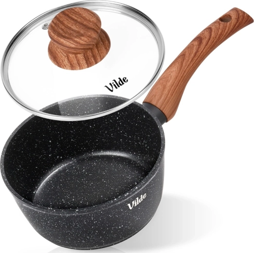 16 cm-es, 1,2 l-es lábas gránit felülettel és üvegfedővel