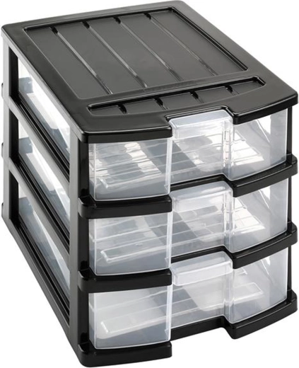 Műanyag polc három fiókkal 34 × 25 × 23,5 cm