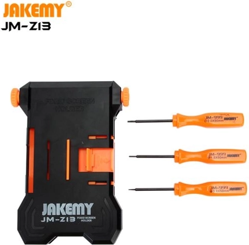 Jakemy szervizes szerelő rögzítő/tartó telefonjavításhoz + csavarhúzók - 1 db