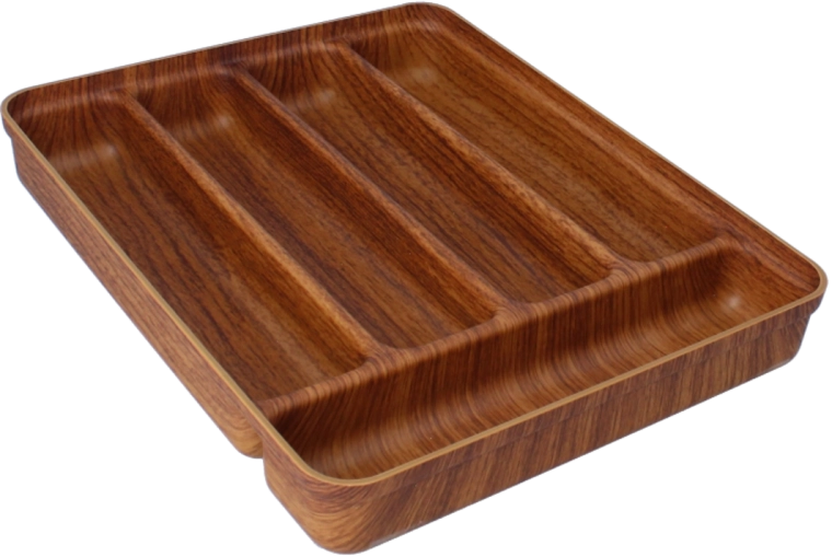 Evőeszközfiók rendező, 5 rekesszel, barna