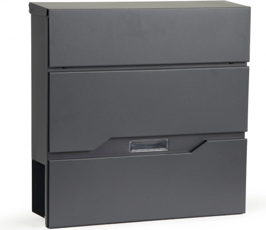 Horganyzott acél levélszekrény újságtartóval