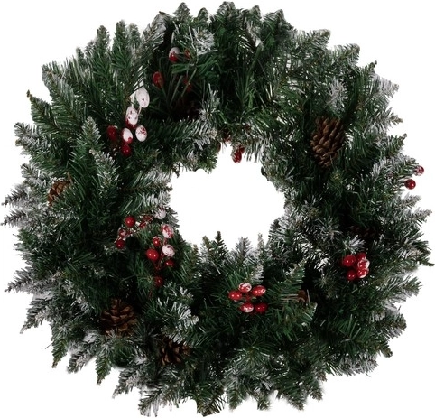 Díszes, havas karácsonyi koszorú Ruhhy