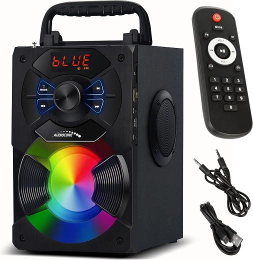 Hordozható Audiocore AC730 Bluetooth hangszóró FM rádióval