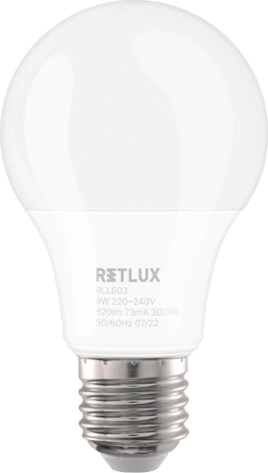 LED-izzó RETLUX RLL 603 A60 E27 9 W meleg fehér