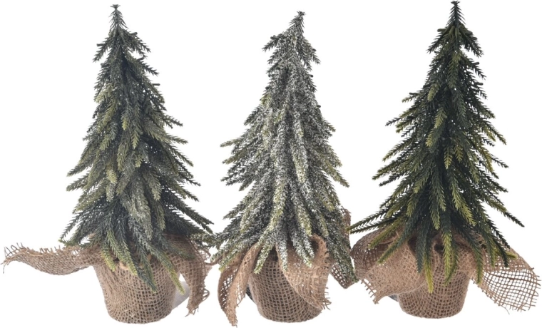 Karácsonyi, fenyőfa alakú műanyag kaspó 28 cm (3 változat)