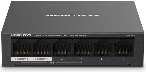 Mercusys 6 portos asztali hálózati switch PoE+ támogatással