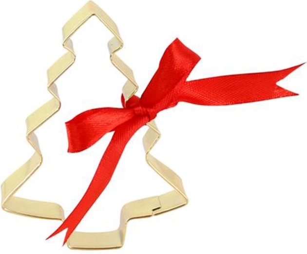 Arany karácsonyfa alakú süteményszaggató, 7 cm