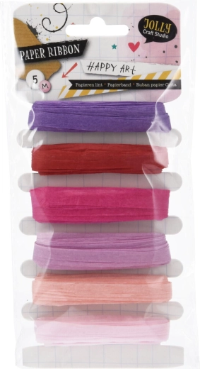 Papír kötőszalag 5 m – színkeverék (6 db)