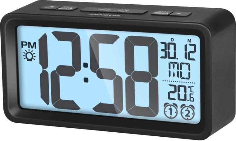Sencor digitális ébresztőóra hőmérővel