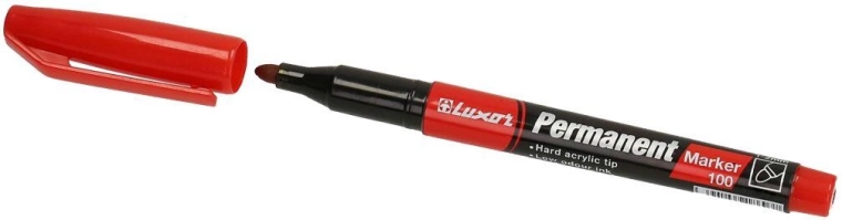 LUXOR 100 permanens marker, piros, 1–2 mm