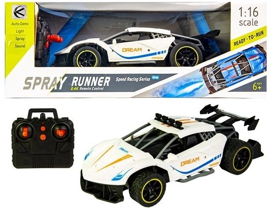 Fehér sport verseny RC autó füsthatással – 1 db
