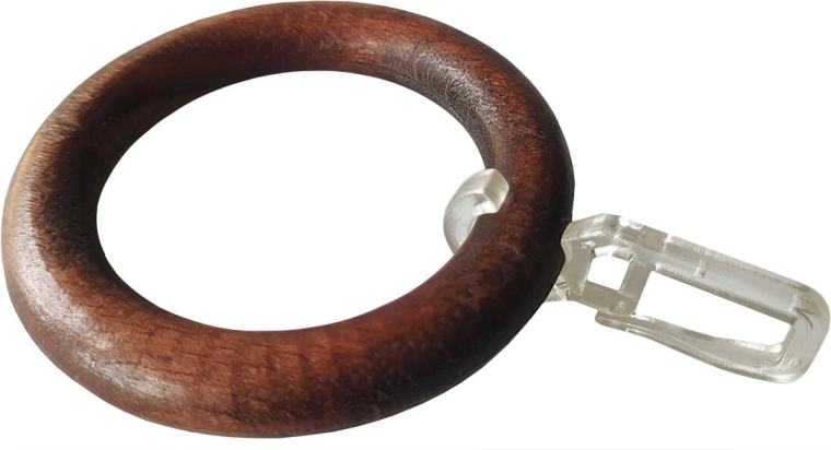 Fa függönykarika kampóval, dió (10 db)