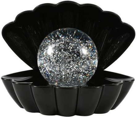 Dekoratív kagyló lámpa csillogó gömbbel, USB- és elemes tápellátás