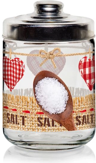 Cerve Valentina üvegedény fedéllel 800 ml – szív Só