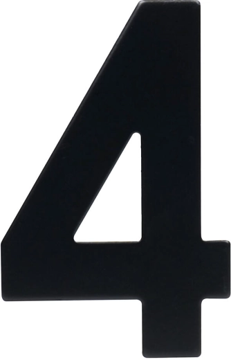 Házszám 4, 95 mm, rozsdamentes acél, matt fekete