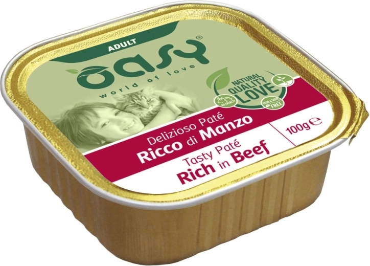 Oasy Tasty Pate Adult marhahúsos pástétom macskáknak 100 g