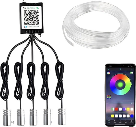 RENEW FORCE hangulatvilágítású LED RGB autó-belső világítás 7 m Bluetooth vezérléssel - 1 db