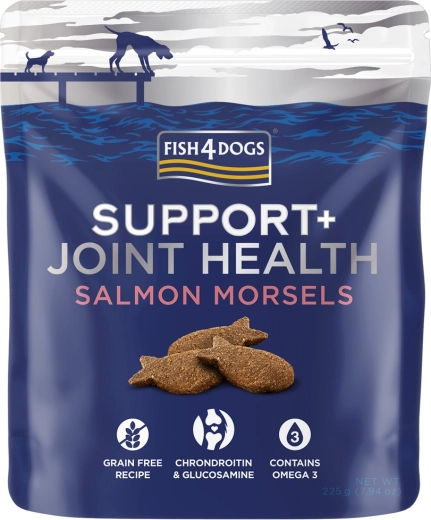 Fish4Dogs jutalomfalatok kutyáknak Support+ egészséges ízületek lazaccal 225 g