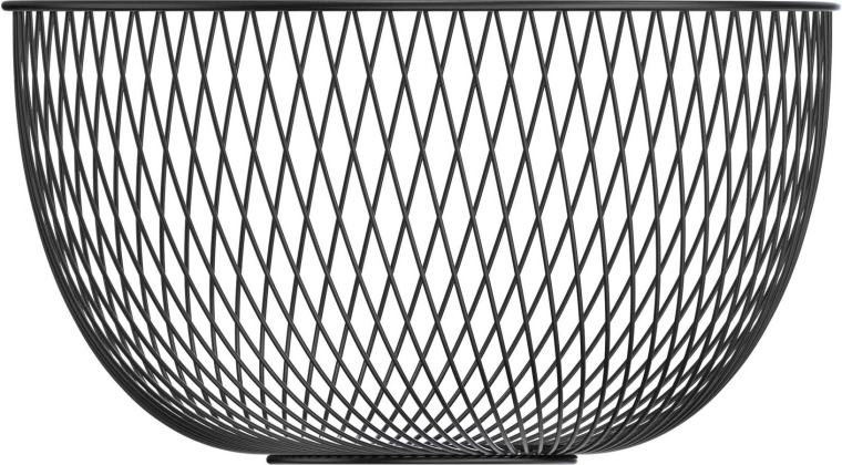Drót gyümölcstál, fekete, 24,1 × 12 cm