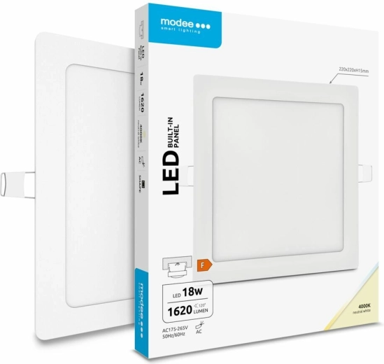 Modee Lighting LED beépíthető négyzetes panel 18 W, semleges fehér, 1620 lm