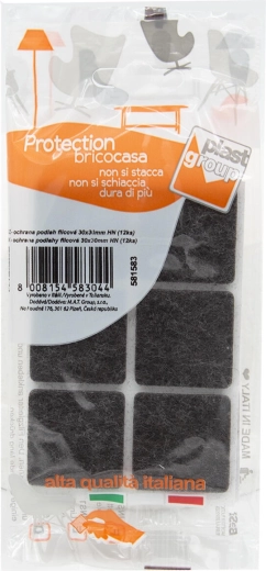 Öntapadós filc bútoralátétek 30 × 30 mm, barna (12 db)