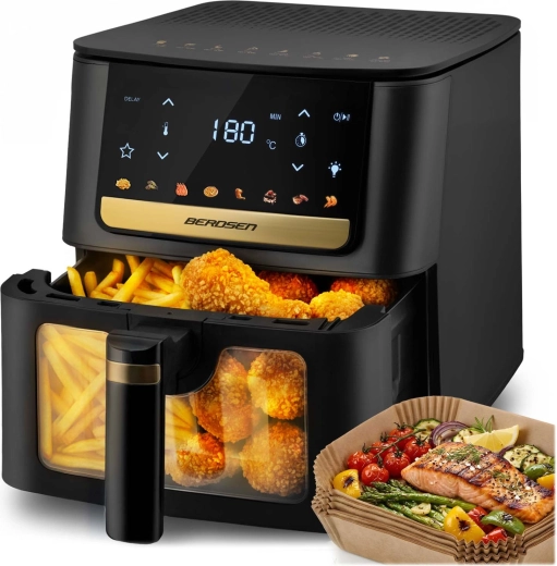 Berdsen BD-655 forrólevegős fritőz, 6,5 l, sütőpapírral