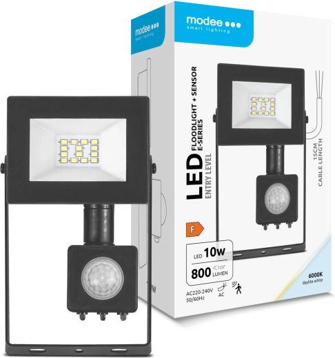 Modee LED reflektor E‑series szenzorral, 10 W, 120°, 800 lm, hideg fehér