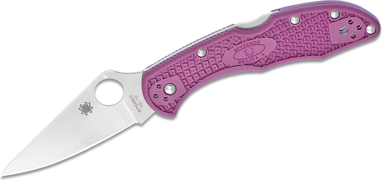 Spyderco Delica 4 Flat Ground Purple lila zsebkés (összecsukható)