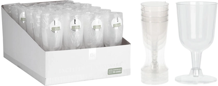 Műanyag borospoharak 160 ml – 4 darabos készlet