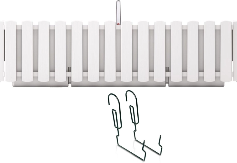Erkélyre akasztható önöntözős virágláda fém tartóval 58 cm – fehér