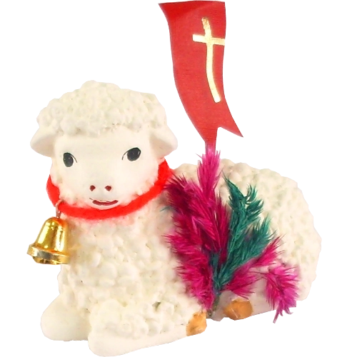 Fekvő húsvéti bárány gipszből