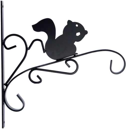 Függő virágtartó konzol 30 × 28 cm, fekete – mókus
