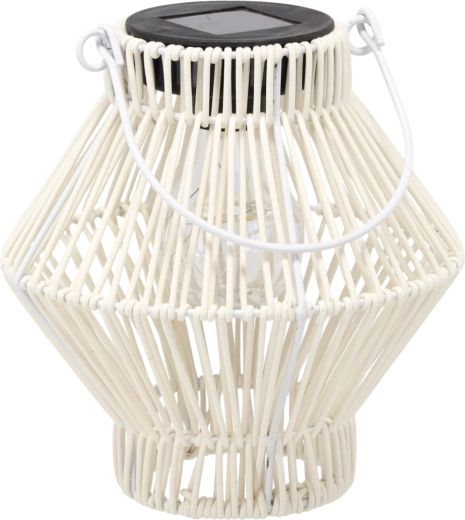 Fehér napelemes lampion, 19 cm, LED-del