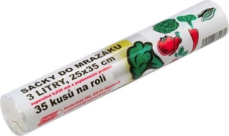 Fagyasztózacskók feliratozható csíkkal, 3 l, extra erős (35 db)