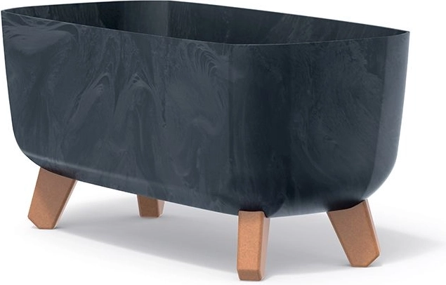 Gracia Case lábas virágcserép lábakkal, betonhatás, 39 cm, antracit