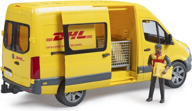 Bruder Mercedes-Benz Sprinter DHL furgon sofőrrel és kiegészítőkkel