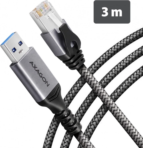 AXAGON Gigabites USB-A Ethernet-adapter integrált CAT6 RJ-45 kábellel, 3 m
