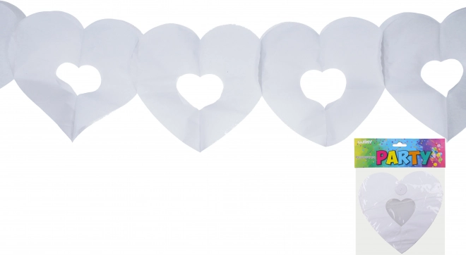 Girland fehér szívek 3 m