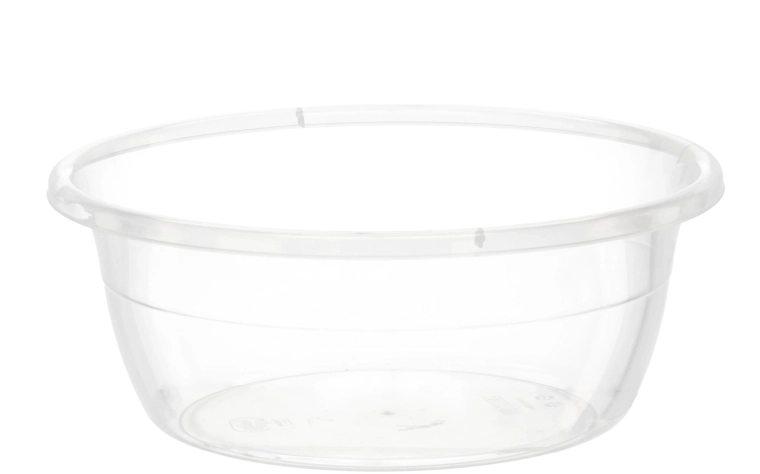 Átlátszó, kerek, 7 l-es polipropilén tál