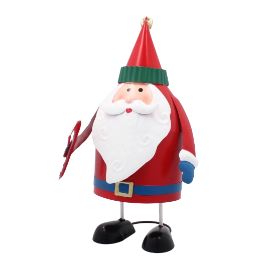 Fém karácsonyi Santa Claus figura, 21 cm