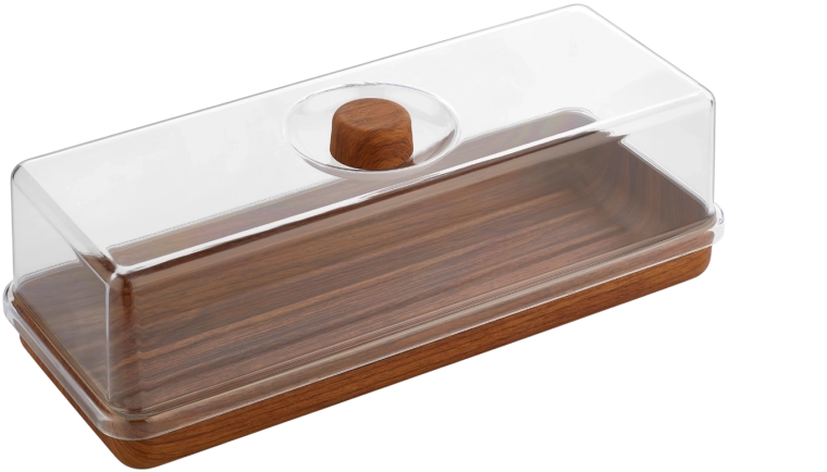 Téglalap alakú sütemény- és kenyértartó doboz 16 × 39 × 13 cm