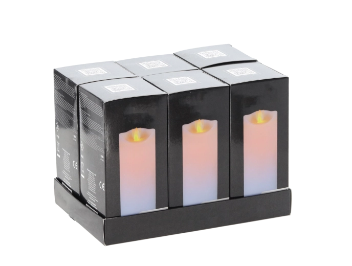 LED gyertya mozgó lánggal 7 × 15 cm fehér