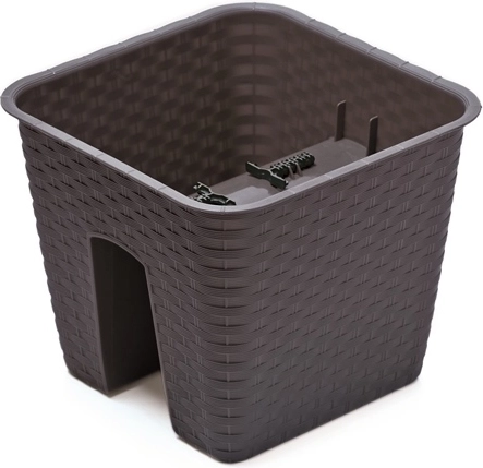 Ratolla korlátra akasztható virágtartó, 28 cm, antracit