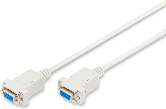RS232 null-modem kábel D-Sub 9 (anya–anya) 1,8 m szürke
