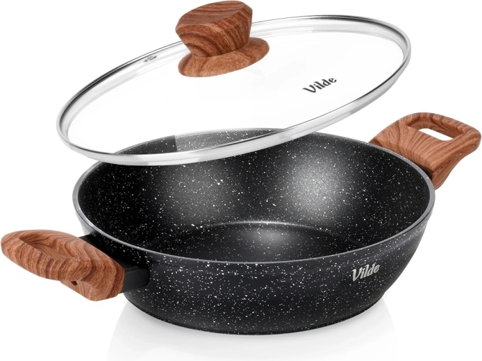 Mély gránit serpenyő üvegfedővel 24 cm, 2,2 l