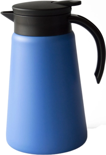 1 l-es termosz rozsdamentes acélból műanyag tetővel és karos zárással