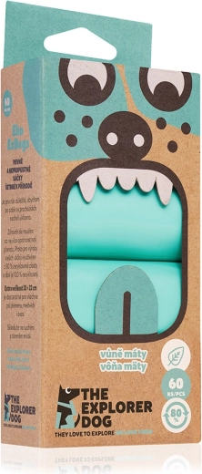 Explorer Dog kutyaürülékes zacskók mentolos illattal – újrahasznosított, 60 db