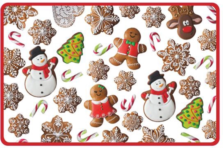 Karácsonyi műanyag tányéralátét Mézeskalács 28,5 × 44 cm